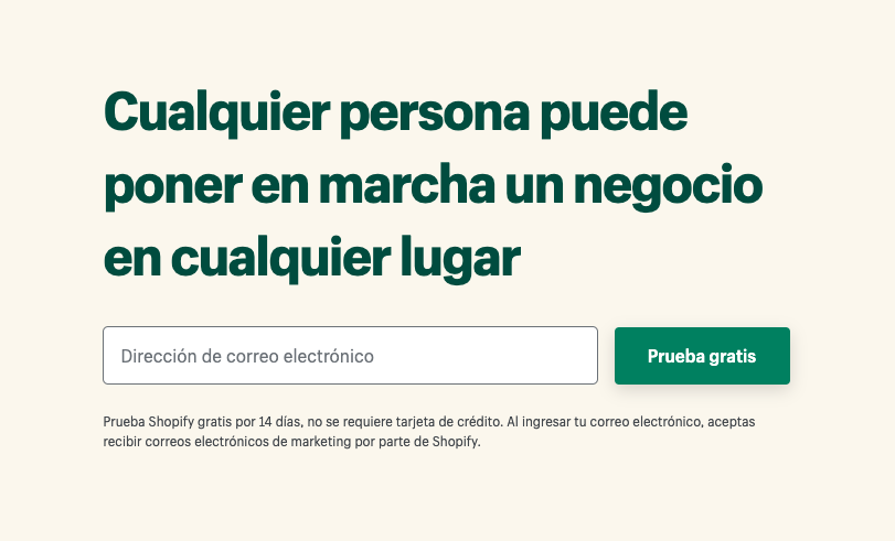 propuesta de valor de shopify