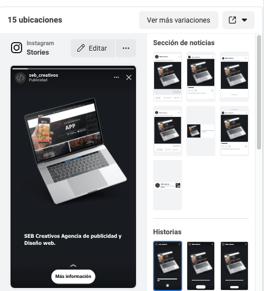 anuncio de stories en instagram