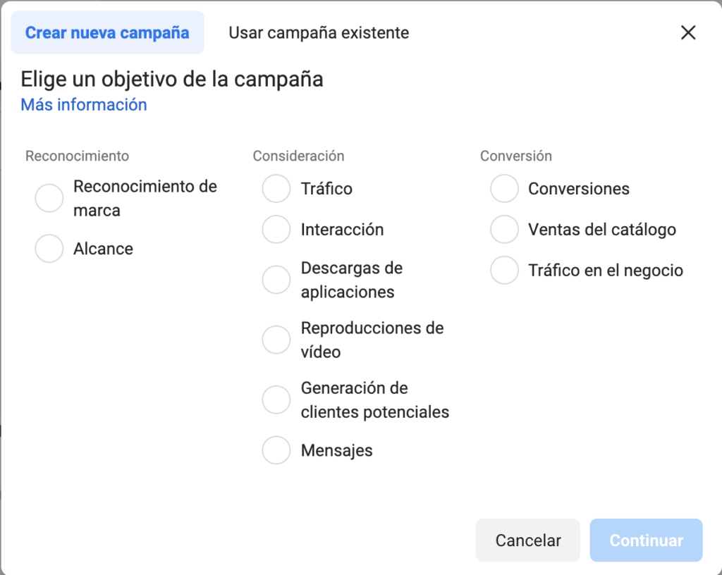 crear campaña en facebook